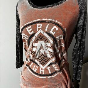 American Fighter Orange and Black Graphic Tee